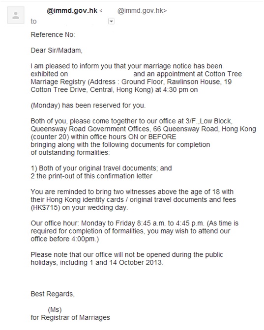 Panggilan melapor kawin